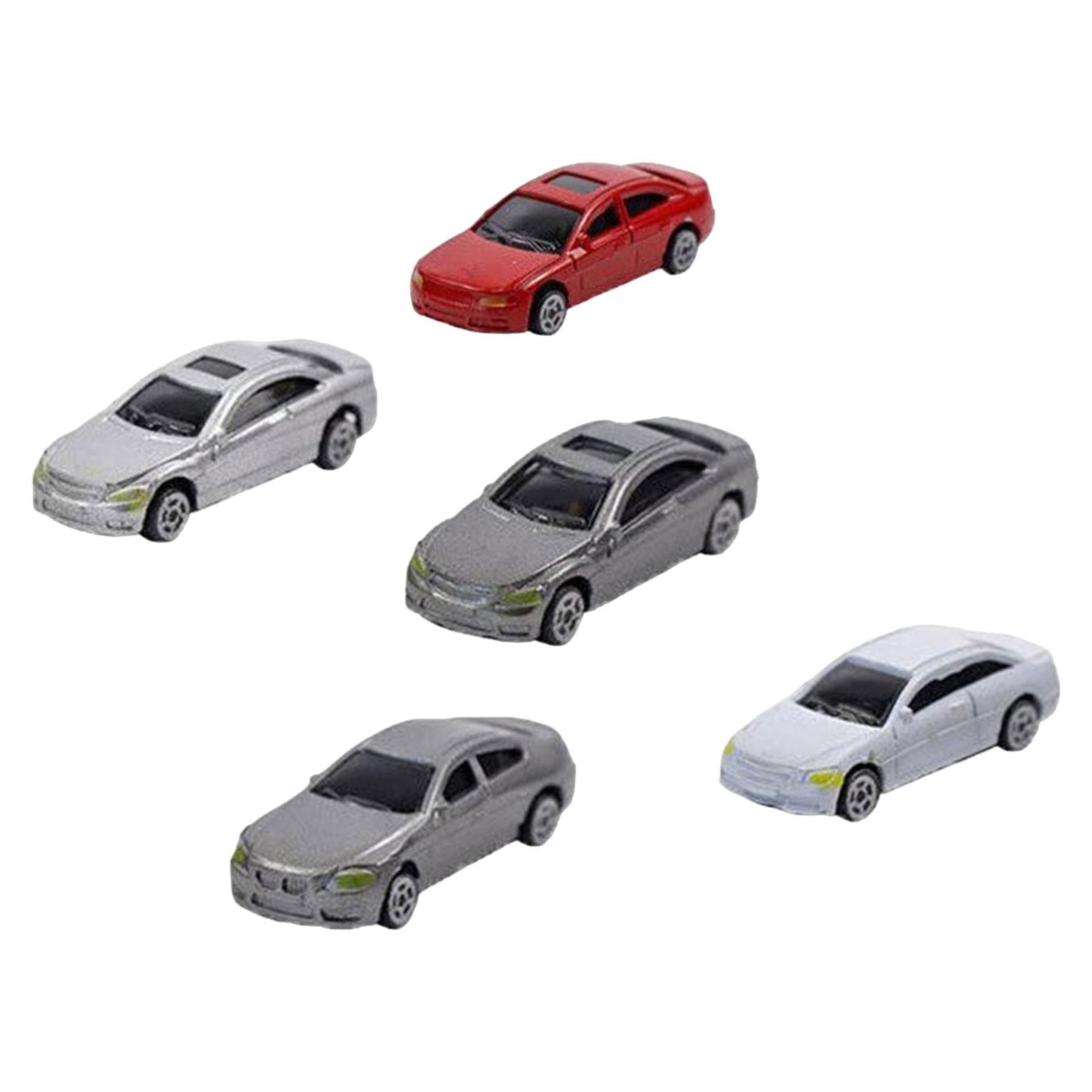 5Pcs Mini Scale Model Car 1:87 Trains Landscape Building Diorama Decoration