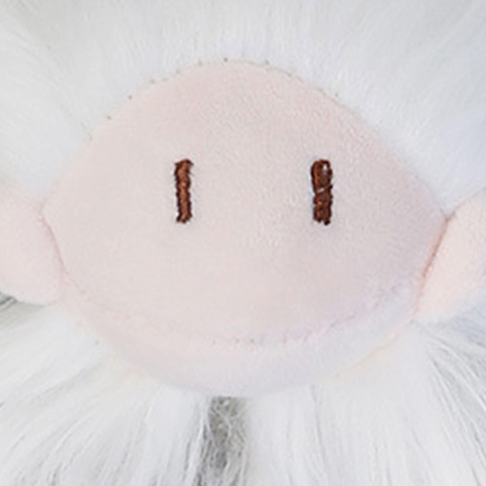 Doll Head Keychain Lovely Decoration Kids Playset for Handbag Birthday Gifts White