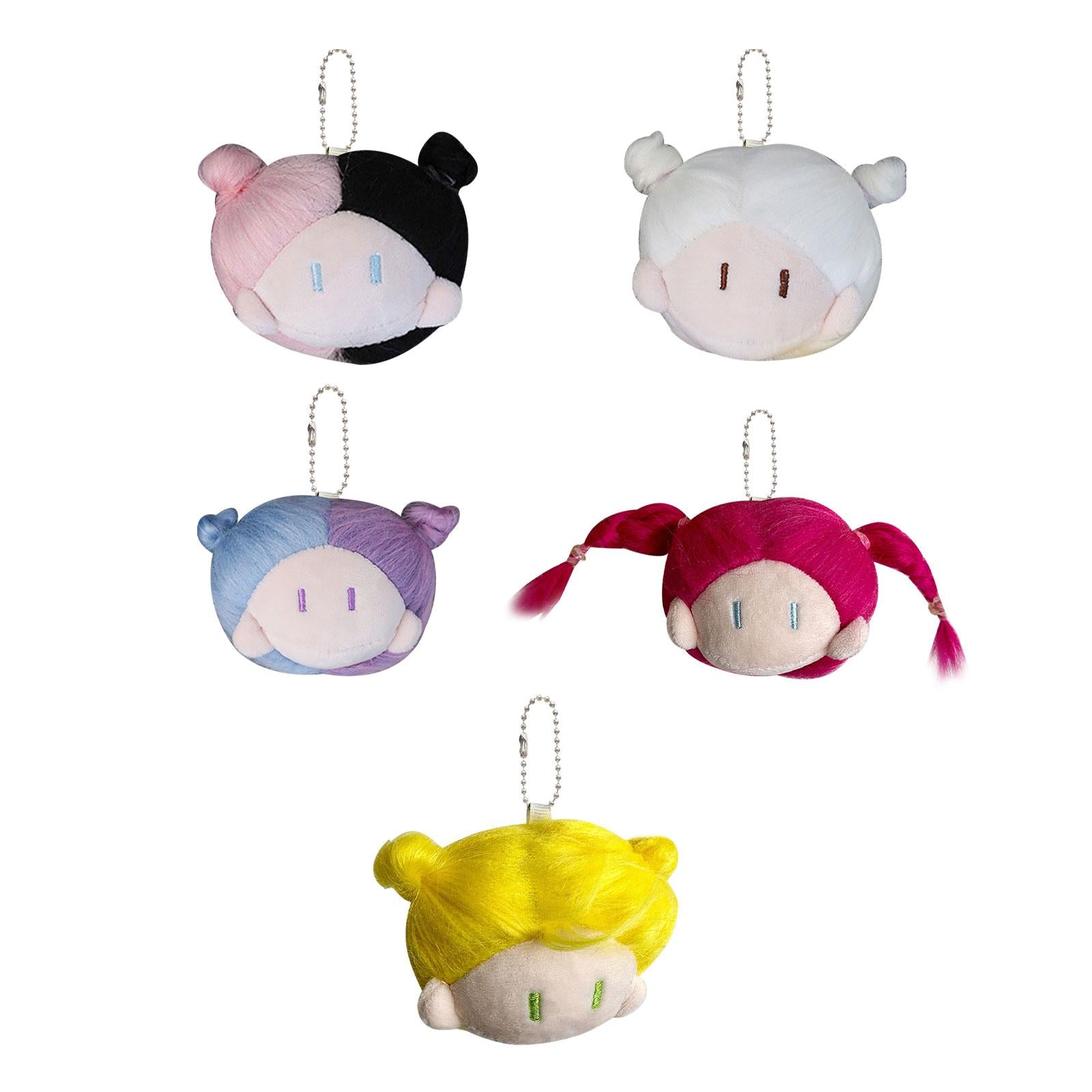 Doll Head Keychain Lovely Decoration Kids Playset for Handbag Birthday Gifts White