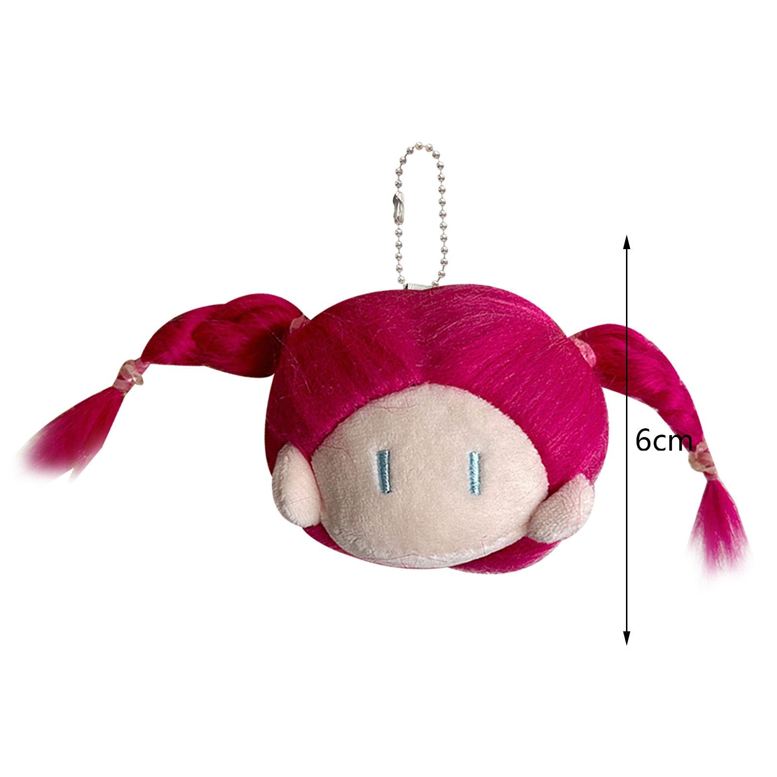 Doll Head Keychain Lovely Decoration Kids Playset for Handbag Birthday Gifts Rose Red