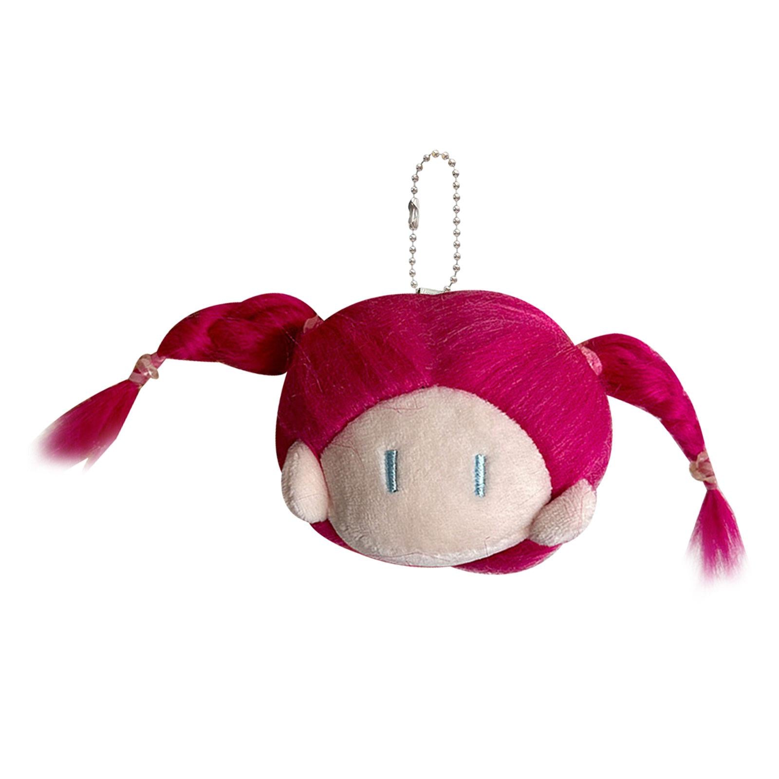 Doll Head Keychain Lovely Decoration Kids Playset for Handbag Birthday Gifts Rose Red
