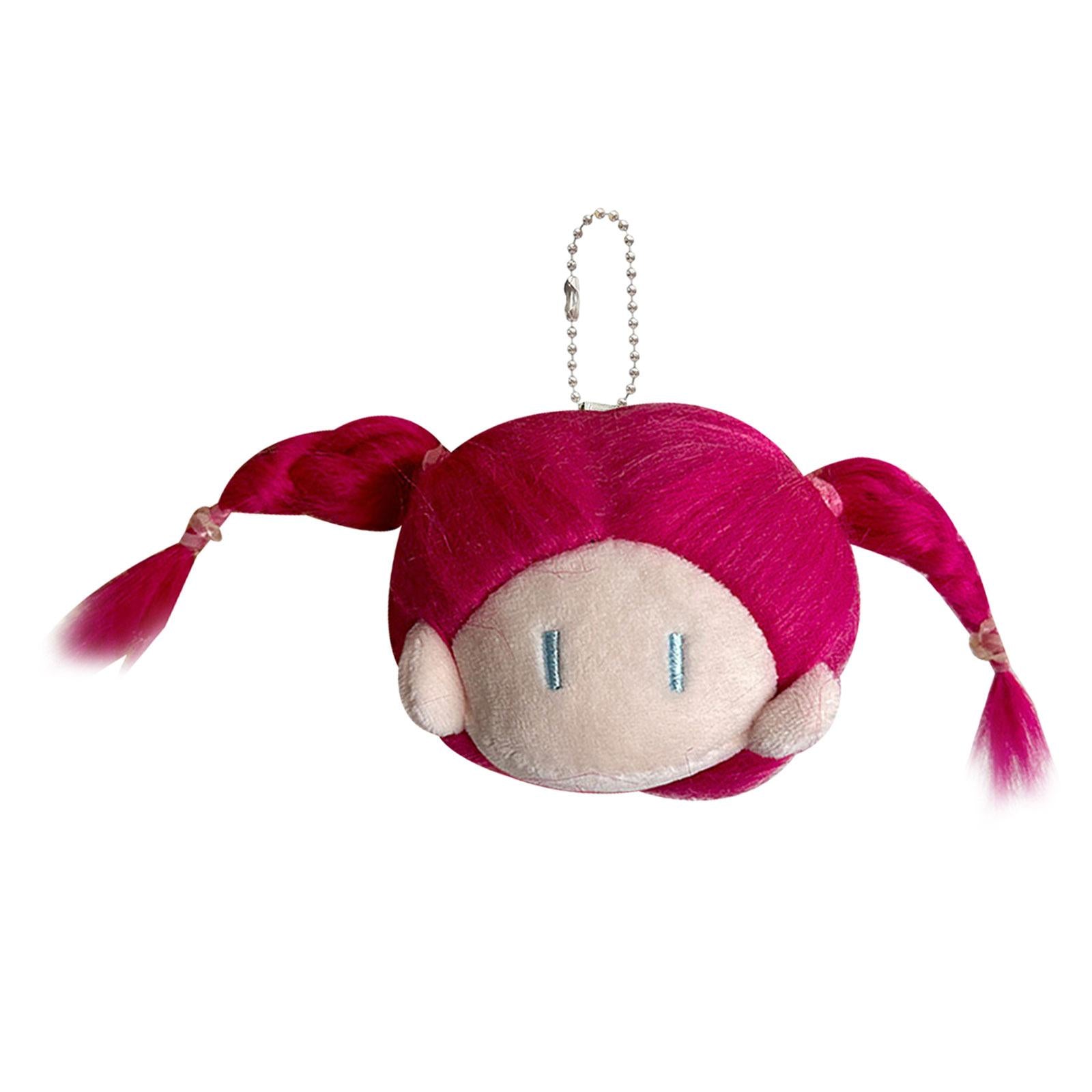 Doll Head Keychain Lovely Decoration Kids Playset for Handbag Birthday Gifts Rose Red