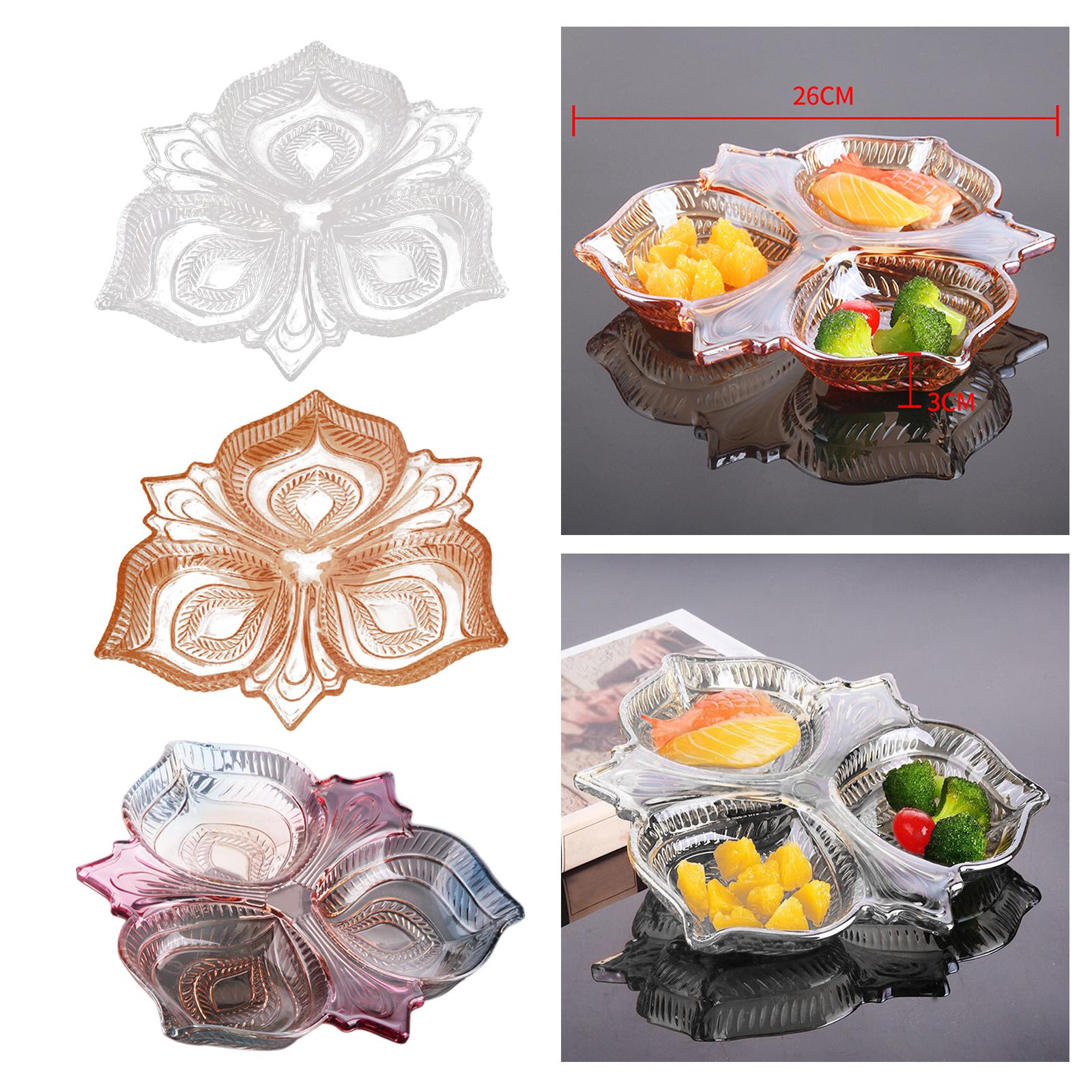 Appetizer Platter Glass Decorative Dried Fruit Tray for Cookies Sweets Clear