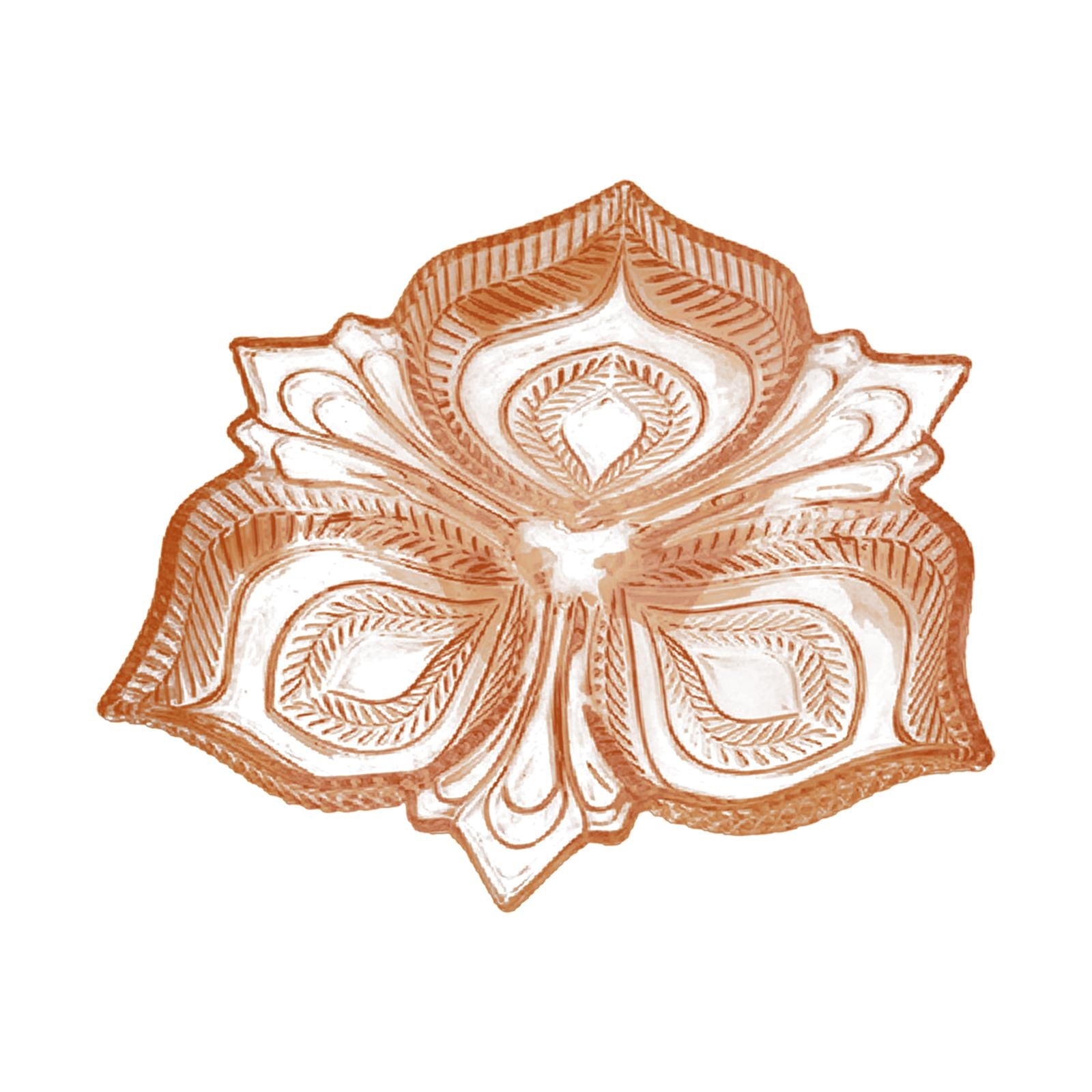 Appetizer Platter Glass Decorative Dried Fruit Tray for Cookies Sweets Brown