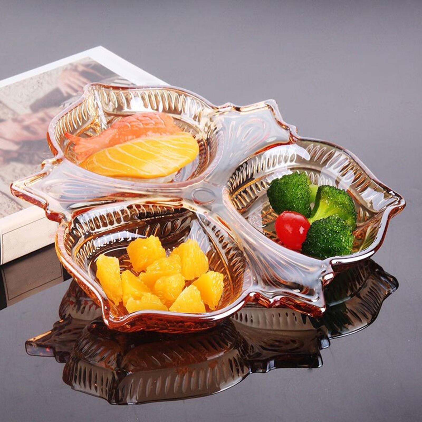 Appetizer Platter Glass Decorative Dried Fruit Tray for Cookies Sweets Brown