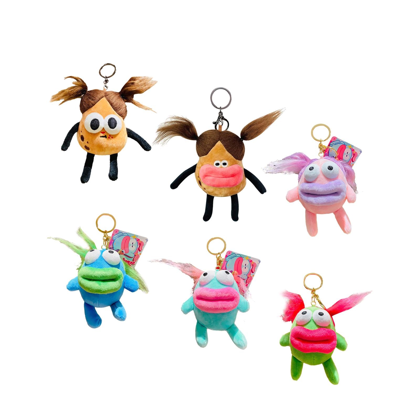 Plush Doll Keychain Stuffed Animal Key Pendant for Graduation Backpack Purse Style A