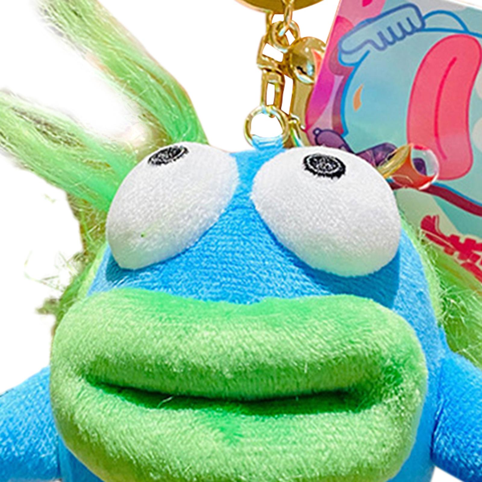 Plush Doll Keychain Stuffed Animal Key Pendant for Graduation Backpack Purse Blue Green