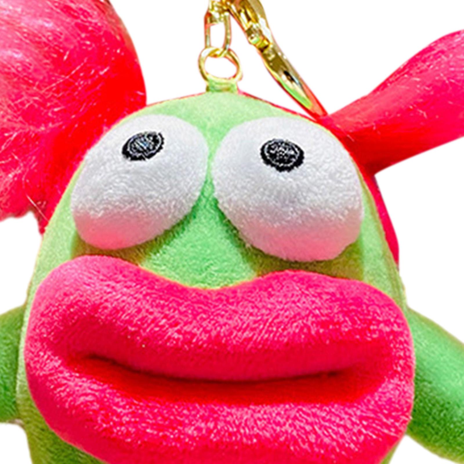 Plush Doll Keychain Stuffed Animal Key Pendant for Graduation Backpack Purse Green