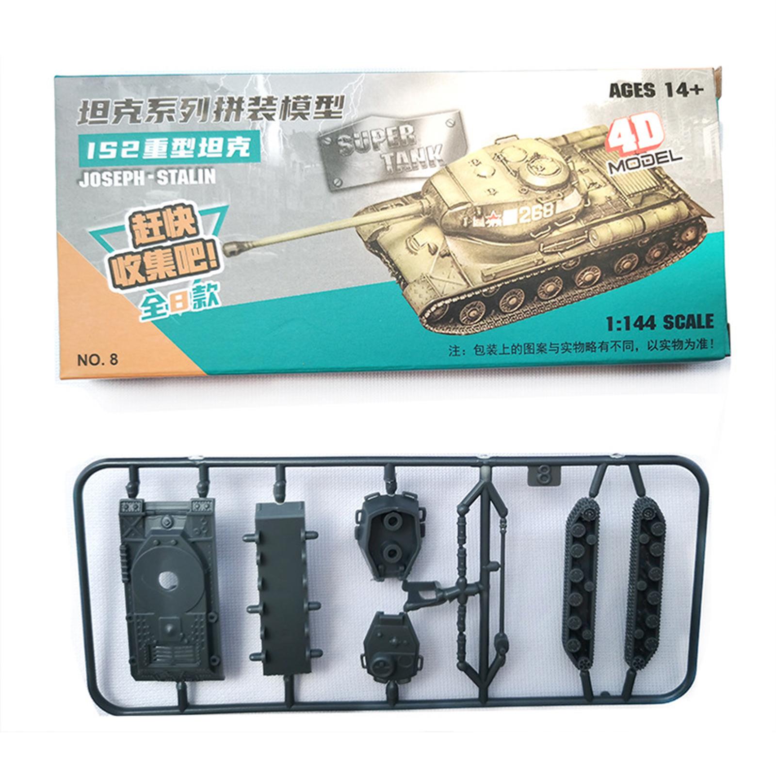 8Pcs 1/144 Tank Model T34/85 4D Modern Tank Model for Children Holiday Gifts