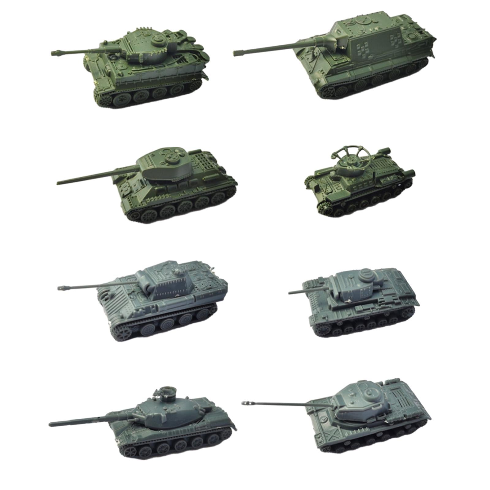 8Pcs 1/144 Tank Model T34/85 4D Modern Tank Model for Children Holiday Gifts
