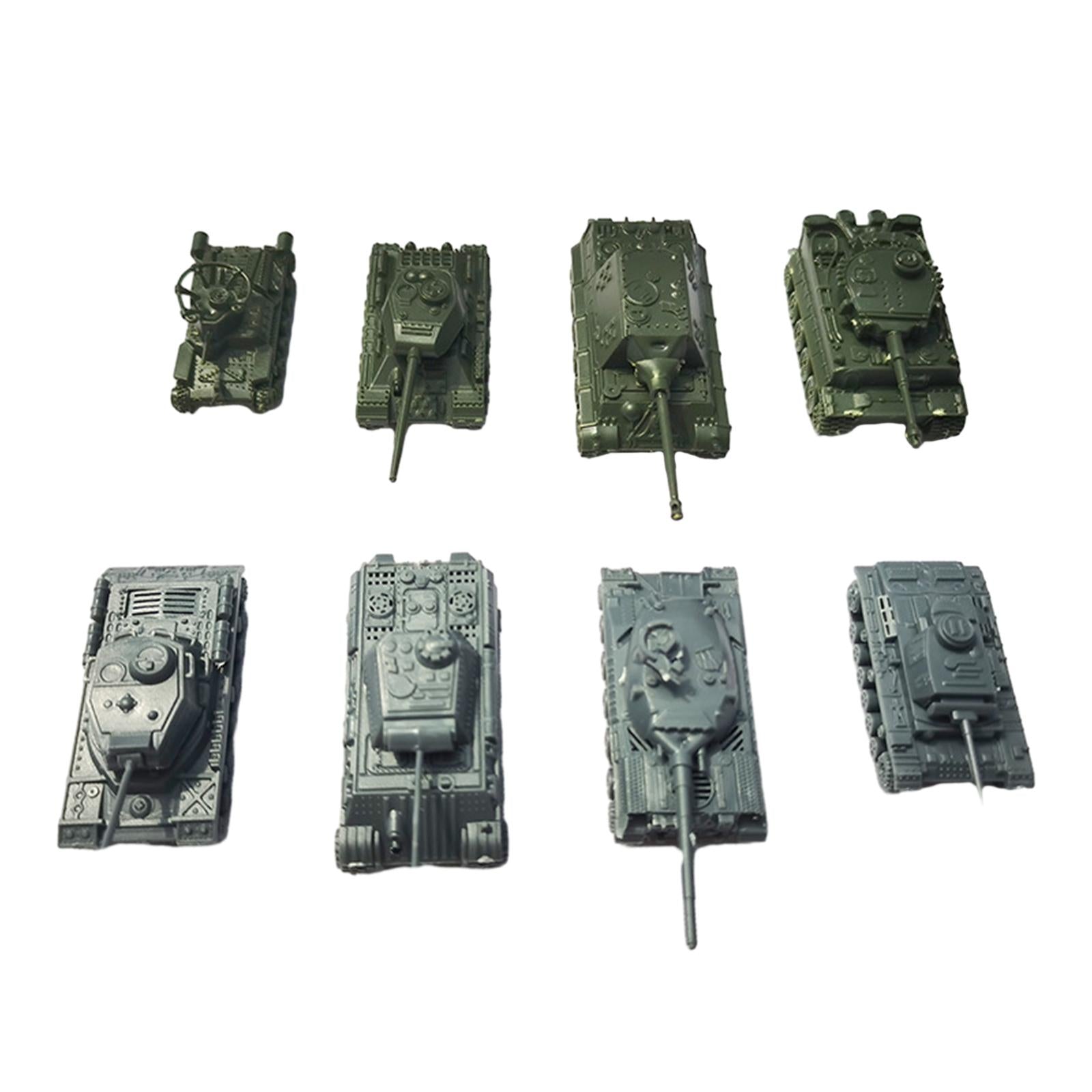 8Pcs 1/144 Tank Model T34/85 4D Modern Tank Model for Children Holiday Gifts