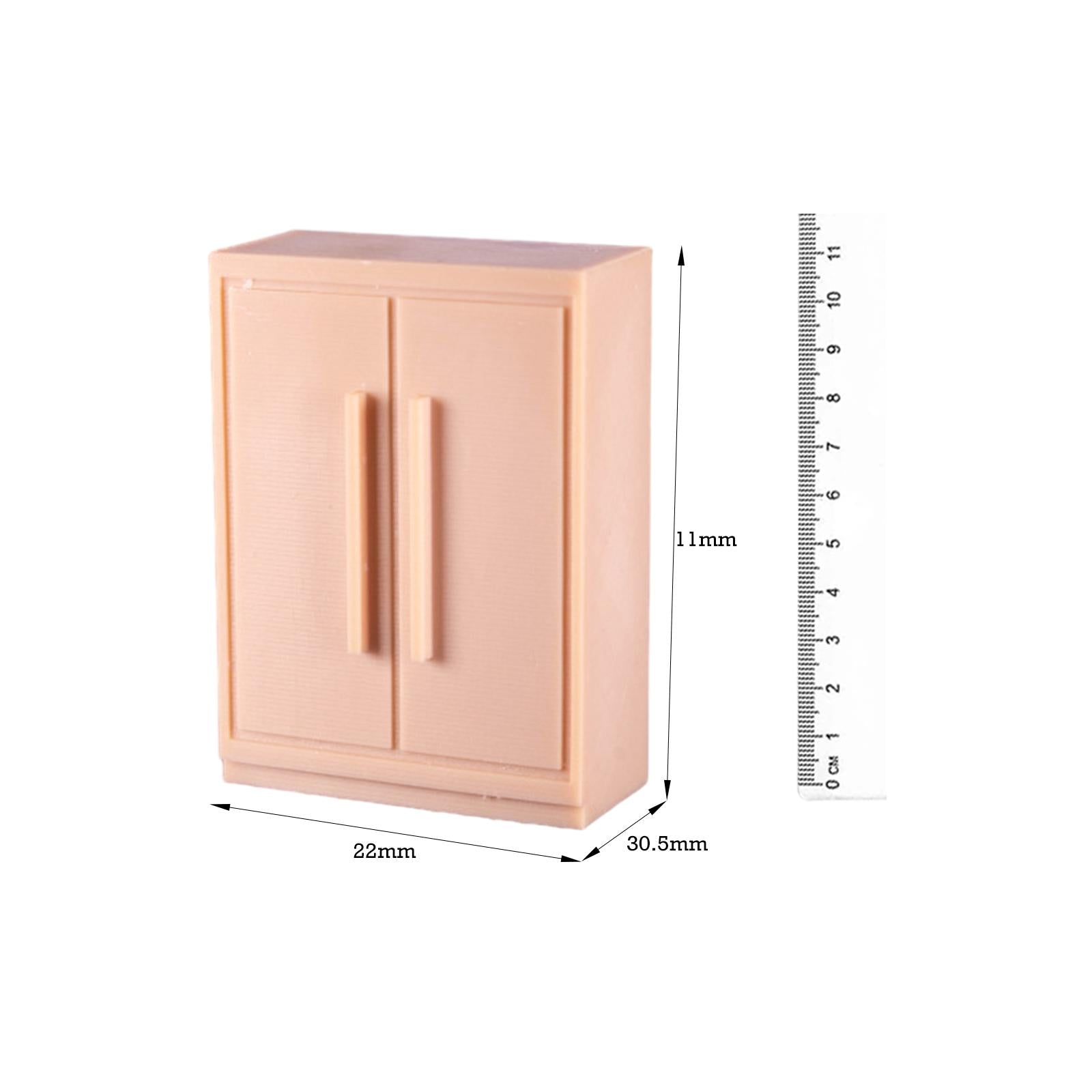 1/64 Cabinet Auto Repair Tool Tiny Model for DIY Sand Table Desktop Ornament Double Door Cabinet