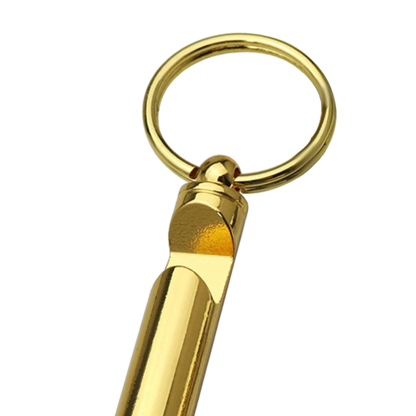 3xWhistle Bottle Opener Keychain Opener Zinc Alloy for Boating Kitchen Hunting Gold