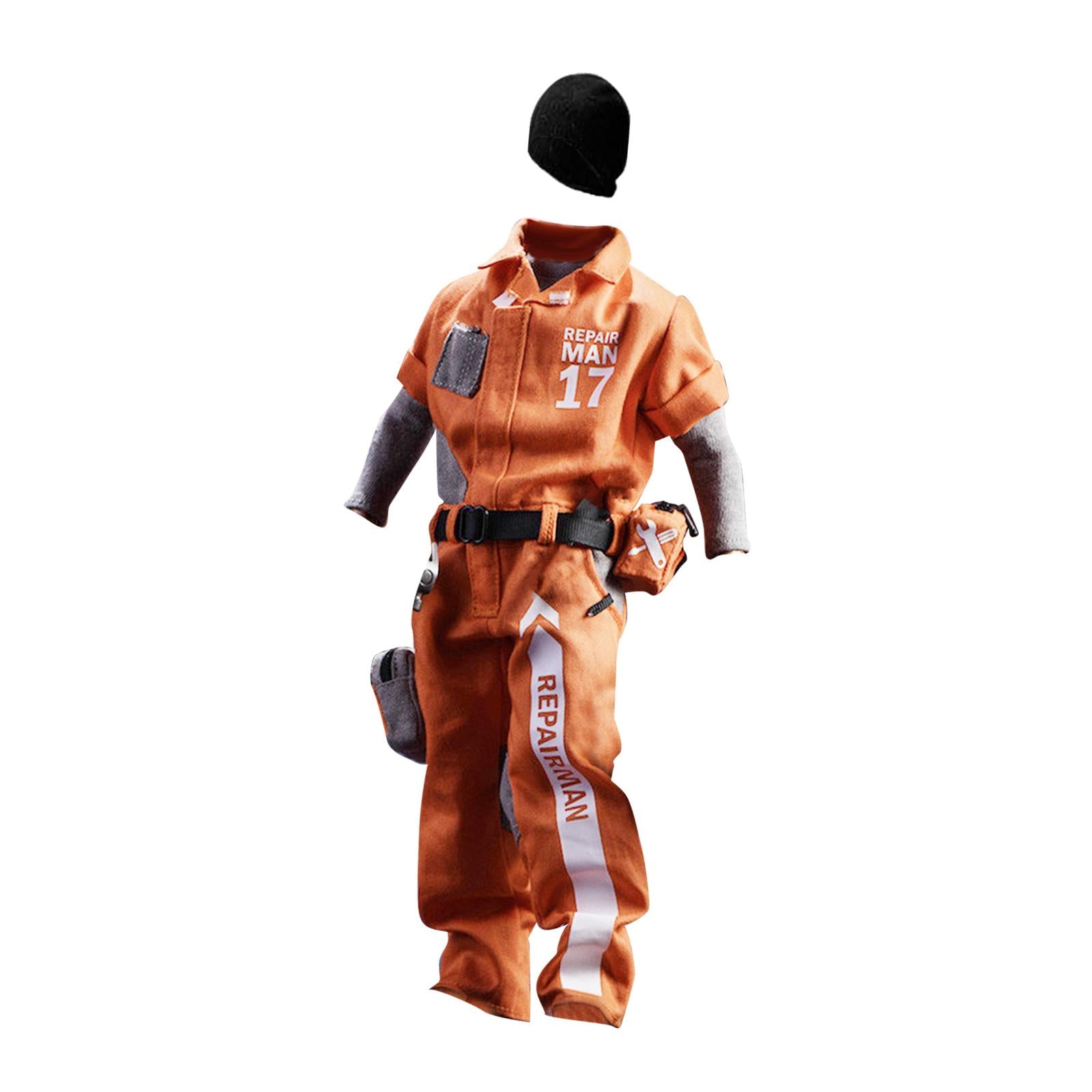 1:6 Mans Orange Coverall Repairman Clothes Casual for 12inch Soldier Figures