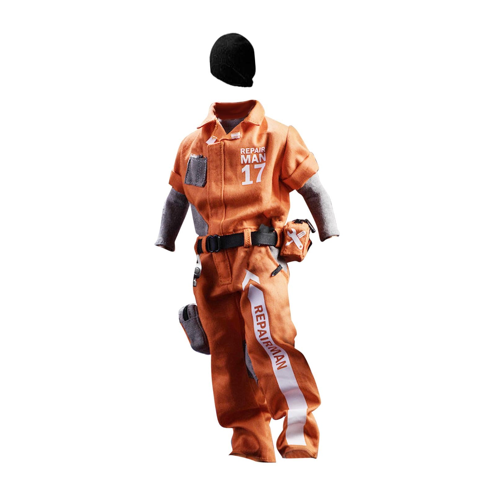 1:6 Mans Orange Coverall Repairman Clothes Casual for 12inch Soldier Figures