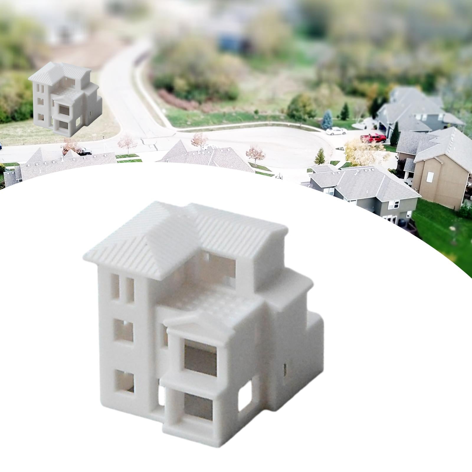 1/500 Construction Building Villa Landscape Model Train Scenery Architecture Style B