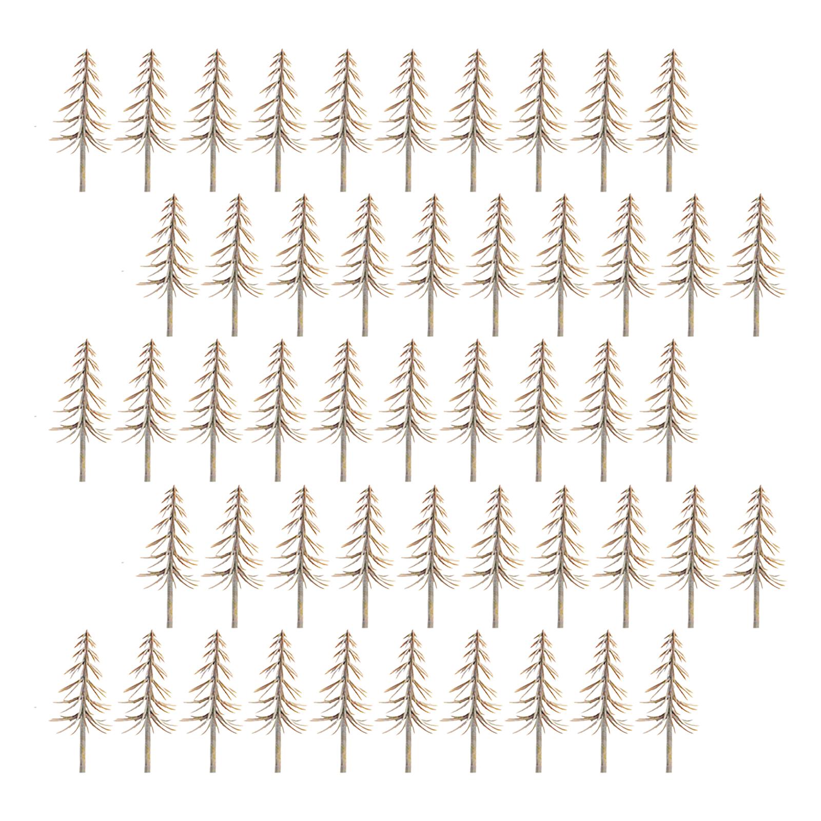 2x50 Pieces Model Snow Trees Layout for Building Model DIY Material Sand Table 5cm Height