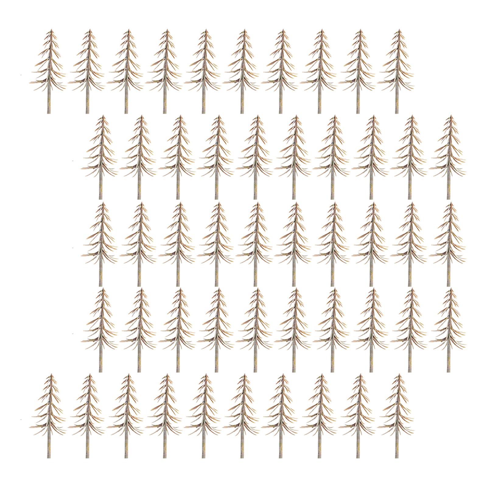 4x50 Pieces Model Snow Trees Layout for Building Model DIY Material Sand Table 5cm Height