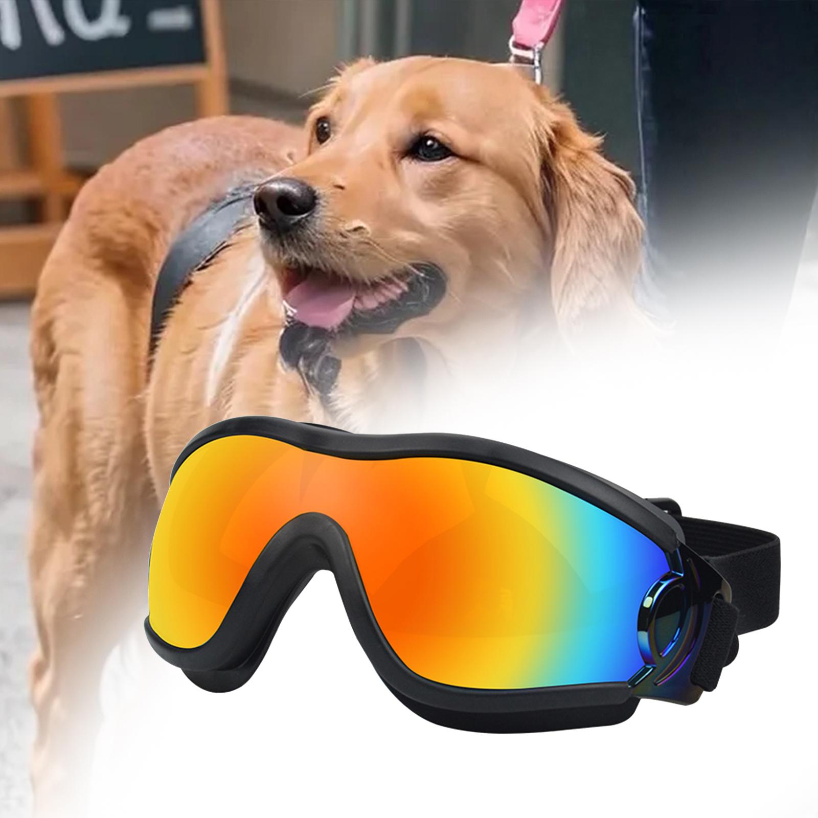 Dog Sunglasses Sun Protection for Medium Dog Windproof Dustproof Dog Goggles black red