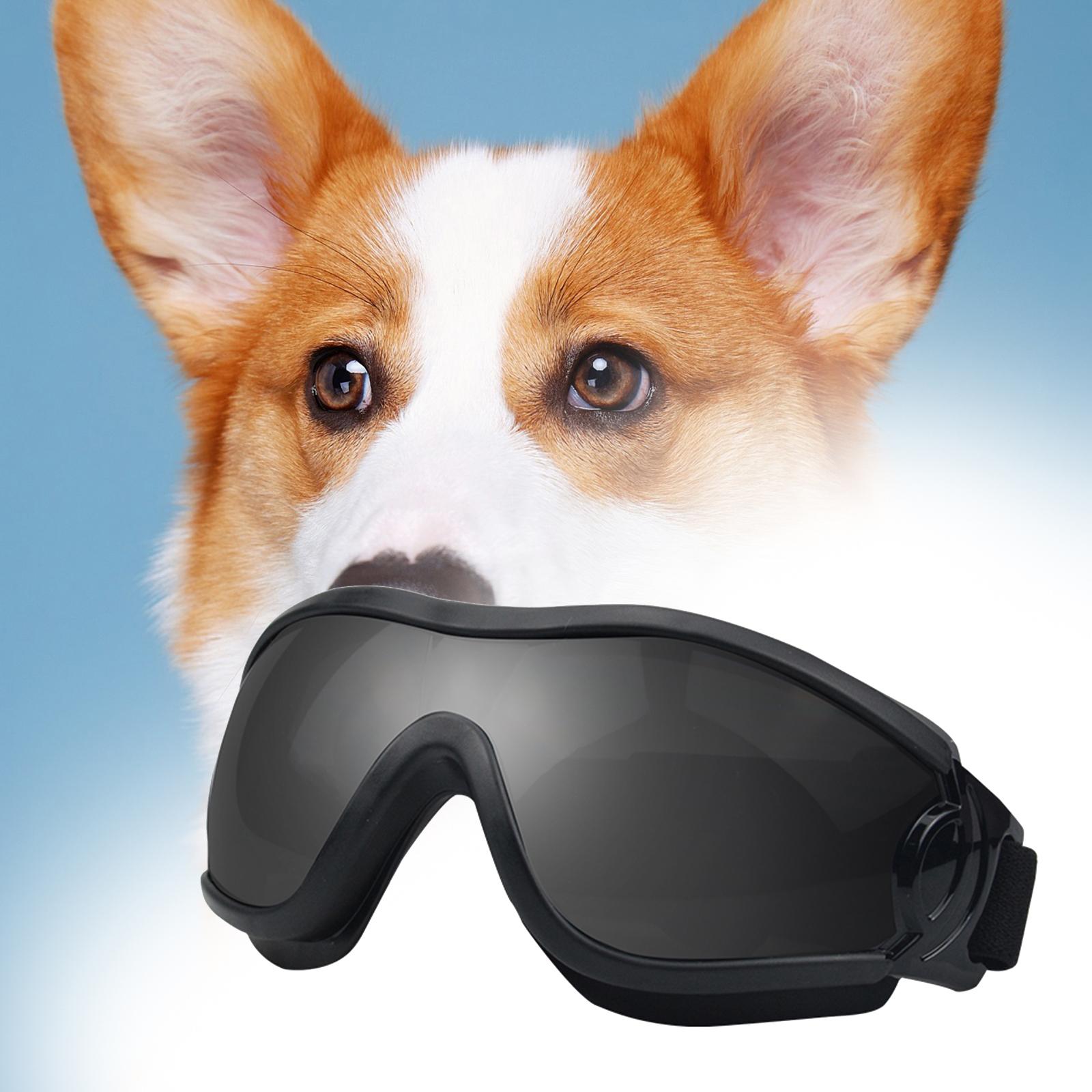 Dog Sunglasses Sun Protection for Medium Dog Windproof Dustproof Dog Goggles black gray