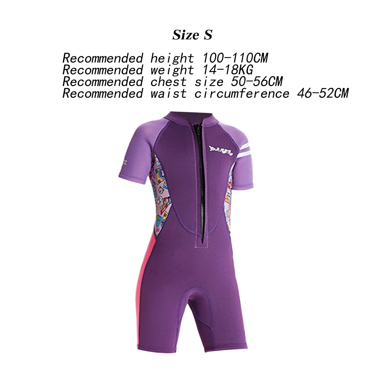 Girls Sport Short Swimsuit Scuba Diving Suit for Sailing Canoeing Snorkeling Violet S