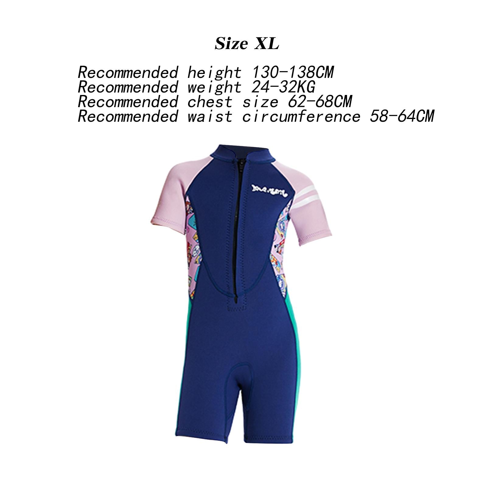 Girls Sport Short Swimsuit Scuba Diving Suit for Sailing Canoeing Snorkeling Blue XL