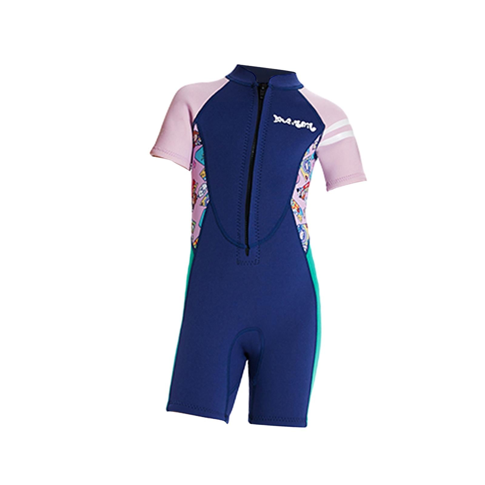 Girls Sport Short Swimsuit Scuba Diving Suit for Sailing Canoeing Snorkeling Blue XL