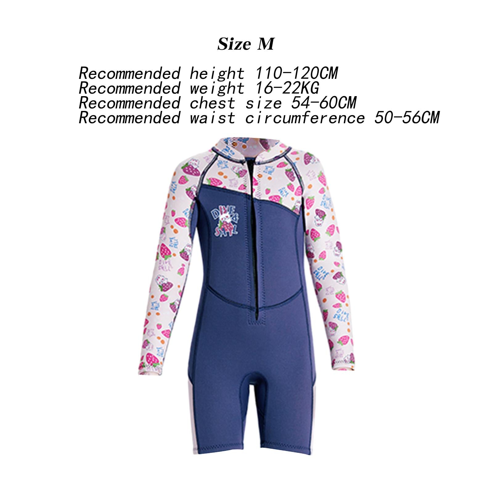 Neoprene Kids Wetsuit Keep Warm Durable Body Swim suits for Canoeing Summer Kayaking Blue M