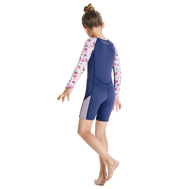 Neoprene Kids Wetsuit Keep Warm Durable Body Swim suits for Canoeing Summer Kayaking Blue M