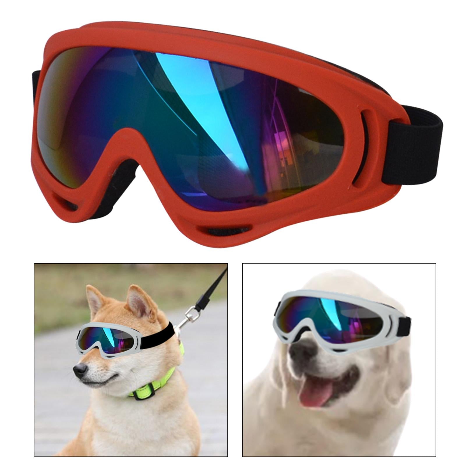 Dog Glasses with Adjustable Strap Windproof Sun Glasses Eye Wear Pet Glasses Red