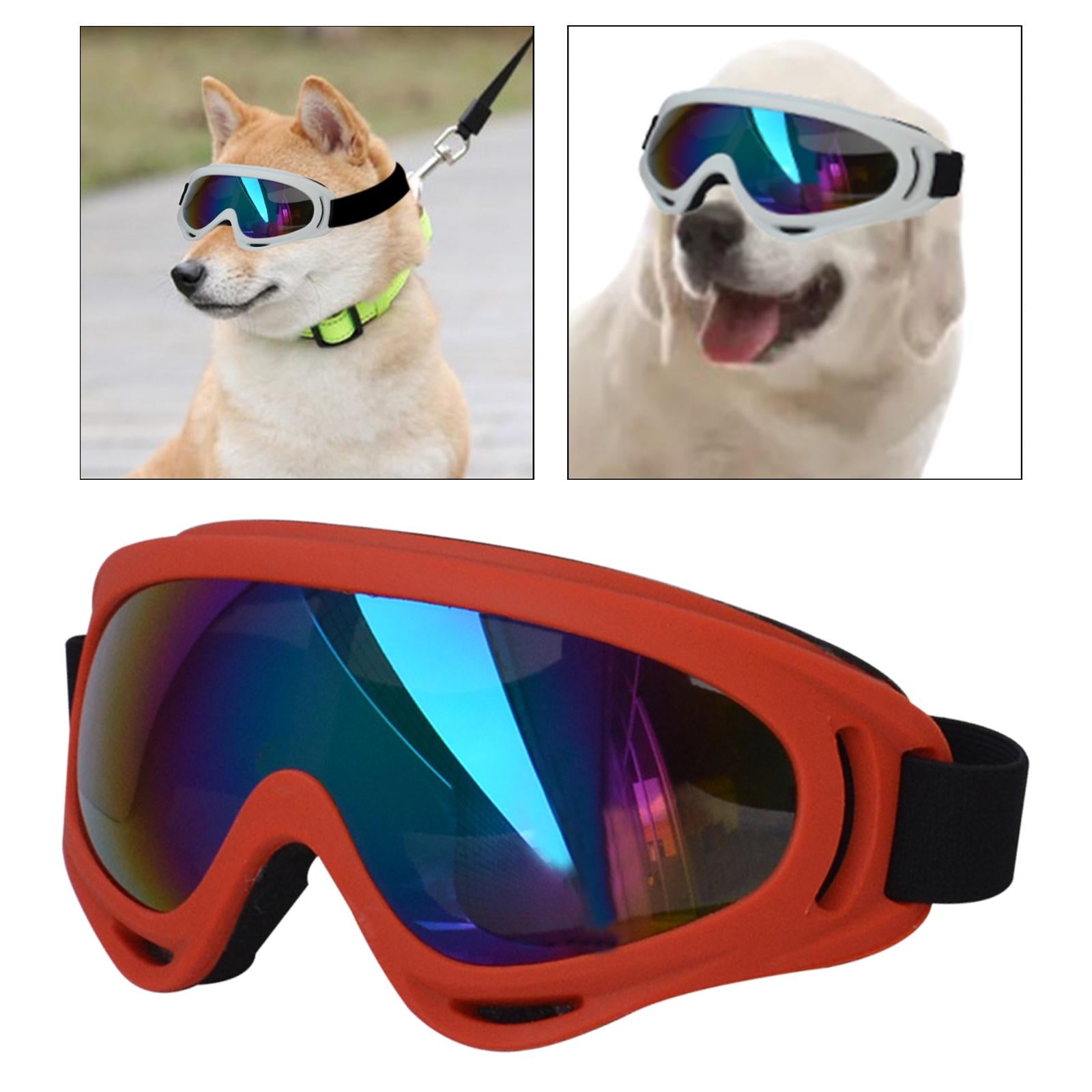 Dog Glasses with Adjustable Strap Windproof Sun Glasses Eye Wear Pet Glasses Red