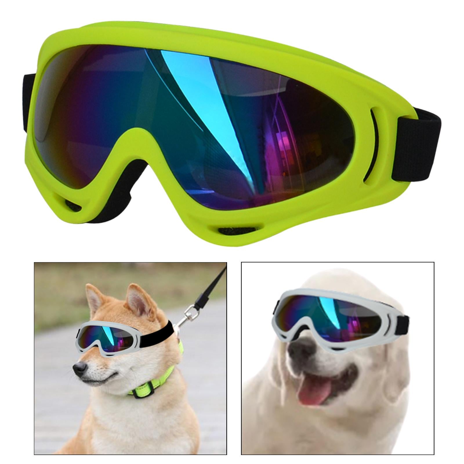 Dog Glasses with Adjustable Strap Windproof Sun Glasses Eye Wear Pet Glasses Yellow