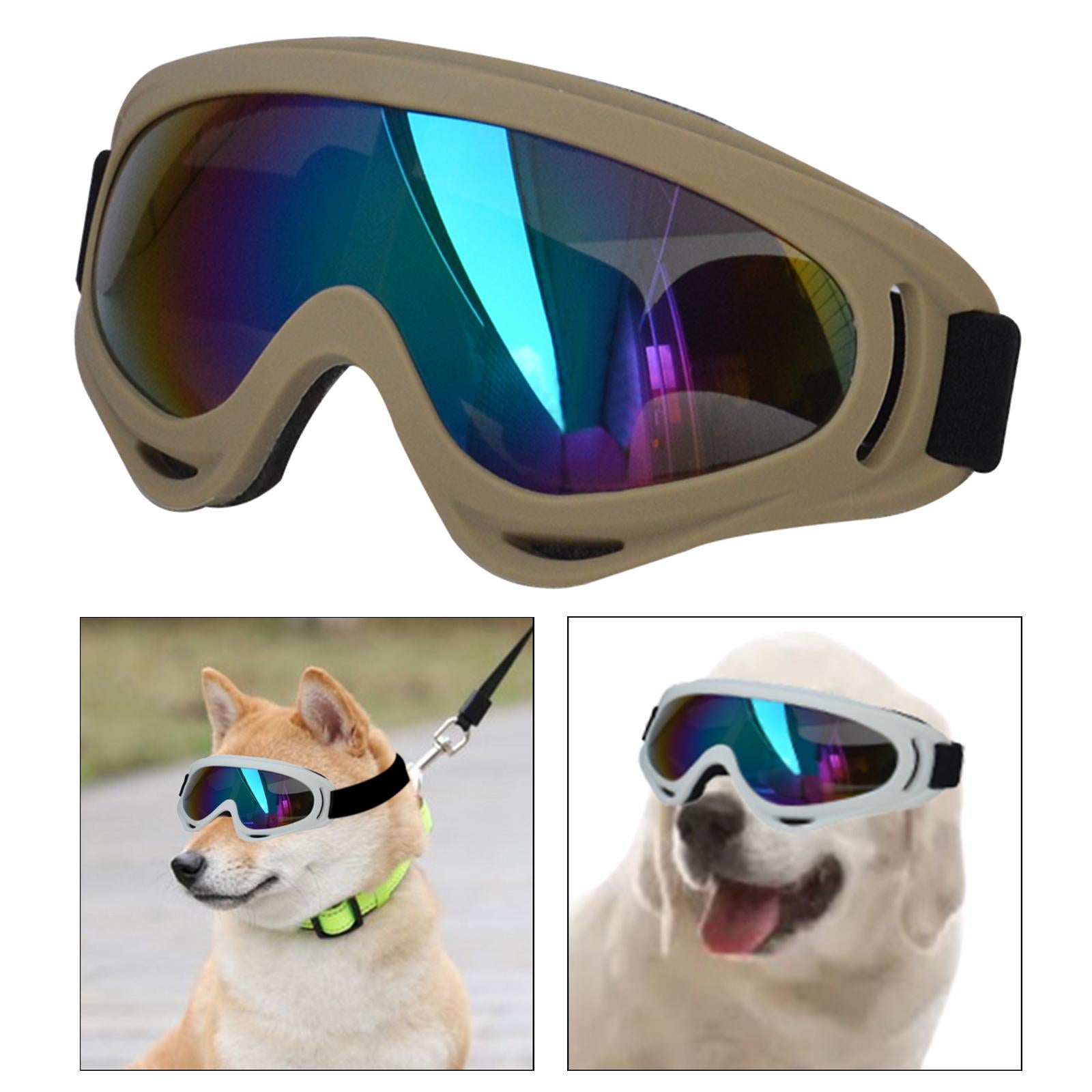 Dog Glasses with Adjustable Strap Windproof Sun Glasses Eye Wear Pet Glasses Khaki