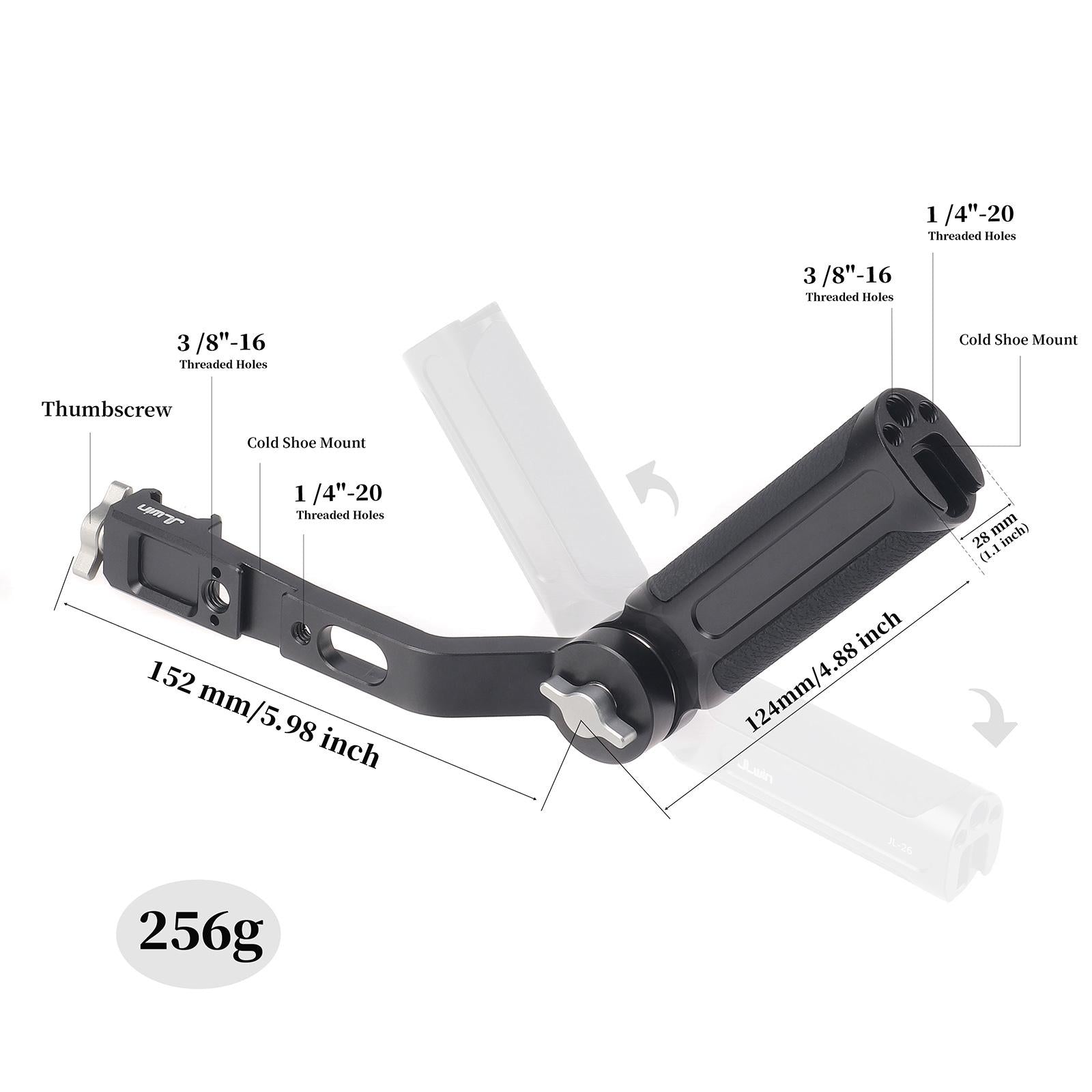 Gimbal Handgrip with Cold Shoe Mount Foldable Handle for Rsc 2 Pro