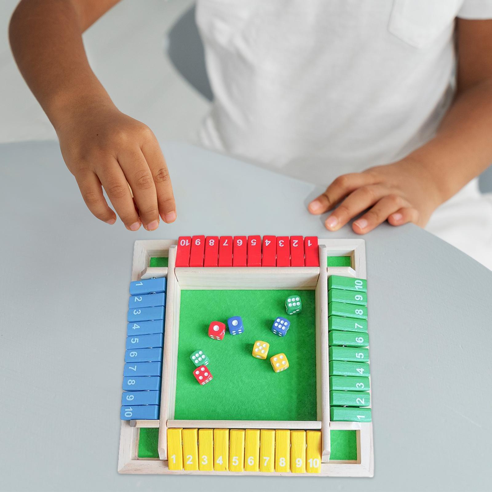 Table Dice Games Colorful Board Games 4 Players Wooden Board Table Math Game