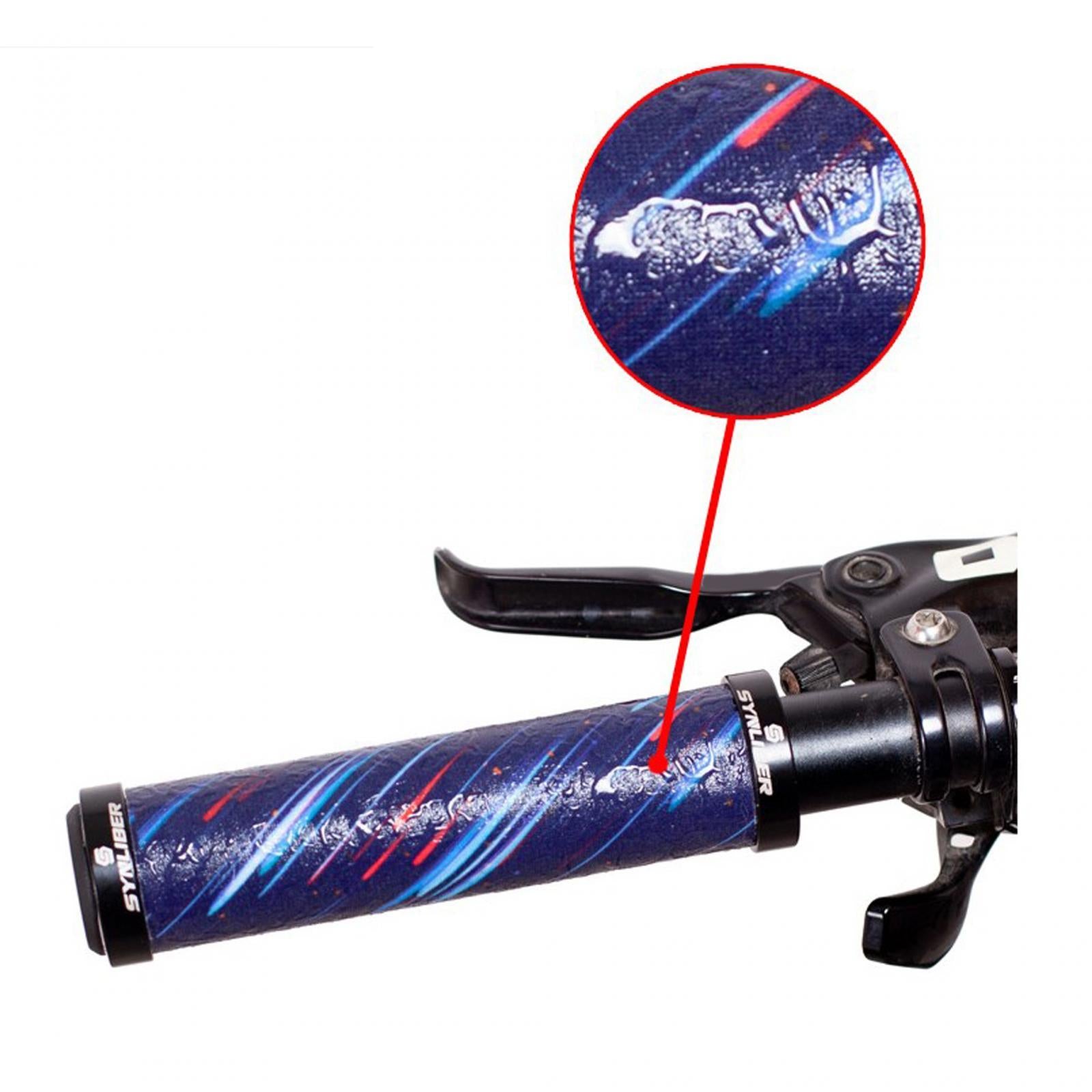 Bike Handle Grips Comfortable Handling Shockproof Lightweight Durable Rubber Black Gray