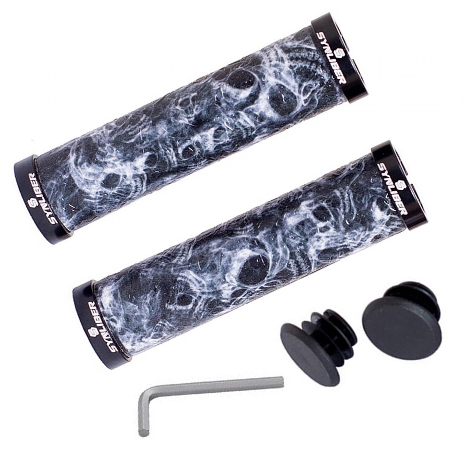 Bike Handle Grips Comfortable Handling Shockproof Lightweight Durable Rubber Black Gray