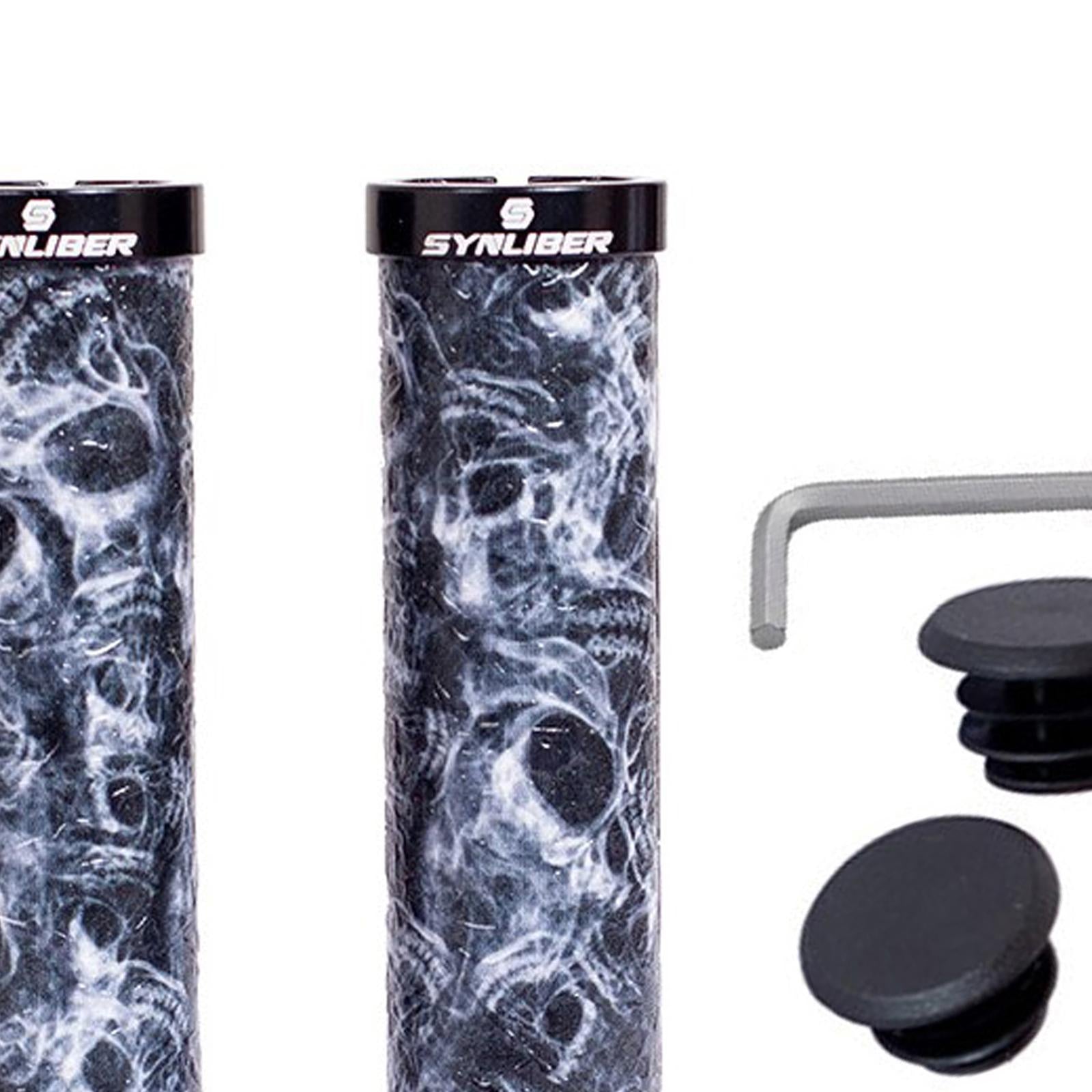 Bike Handle Grips Comfortable Handling Shockproof Lightweight Durable Rubber Black Gray
