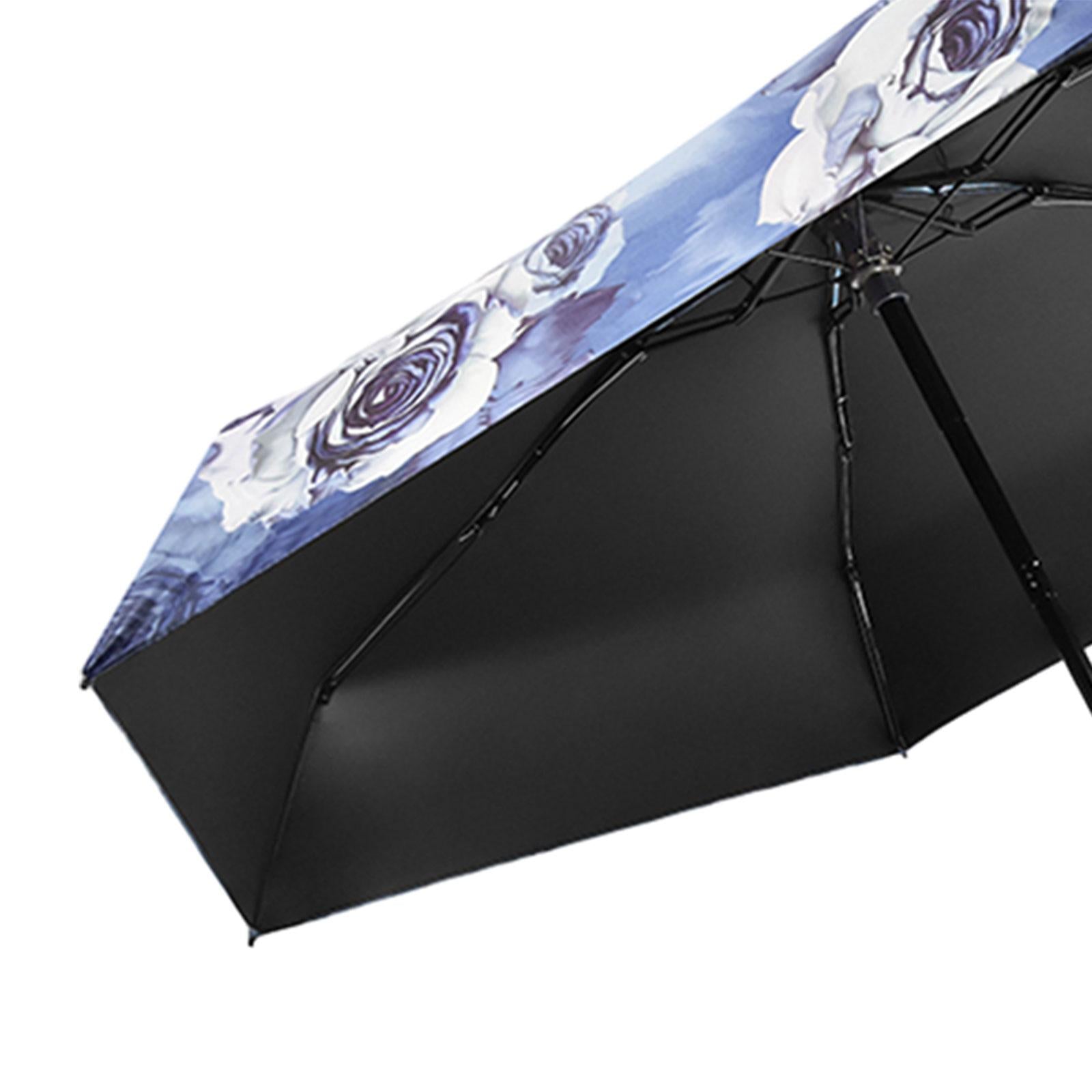 Mini Umbrella Creative Waterproof Rain Umbrella for Backpacking Outdoor Travel Light blue