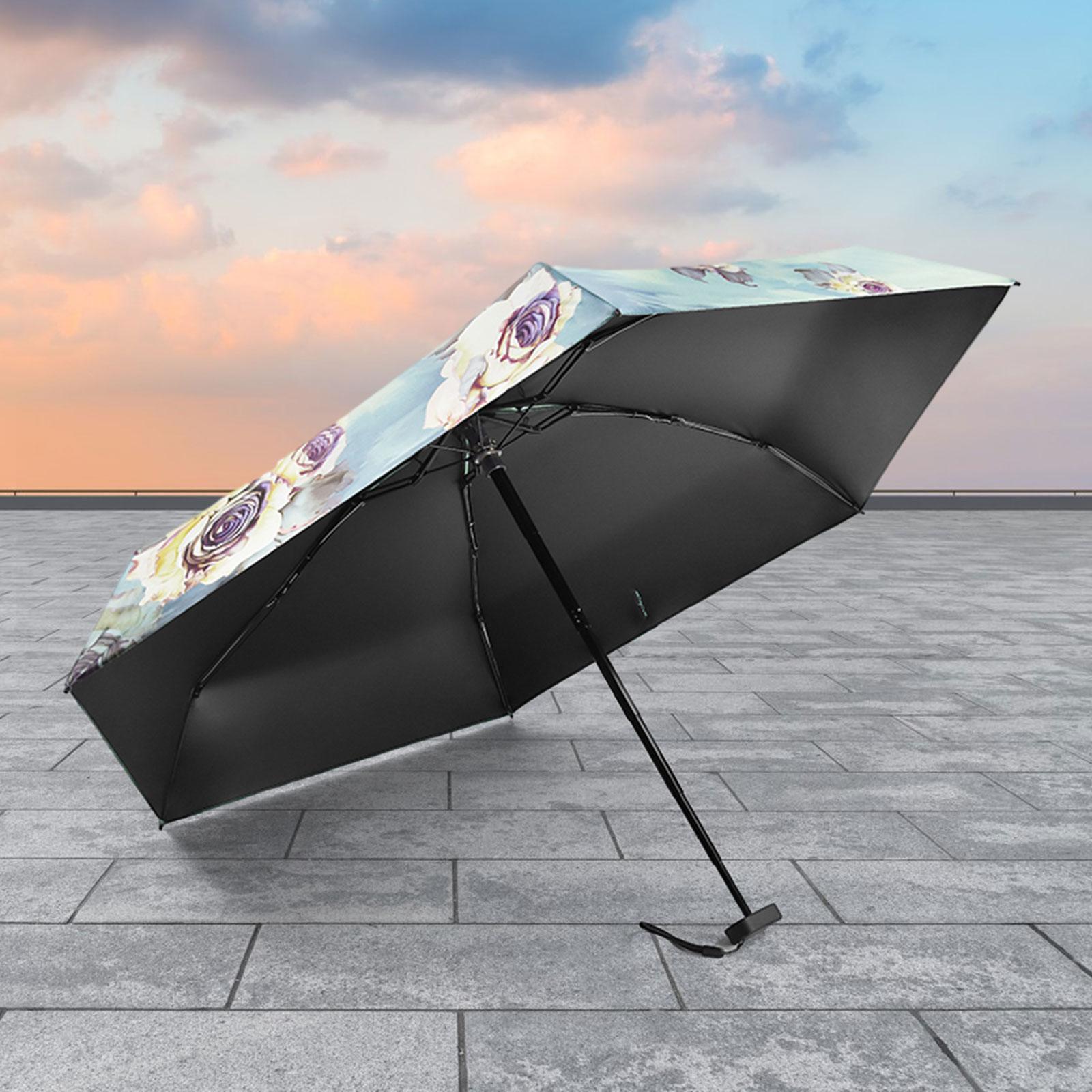 Mini Umbrella Creative Waterproof Rain Umbrella for Backpacking Outdoor Travel Light green