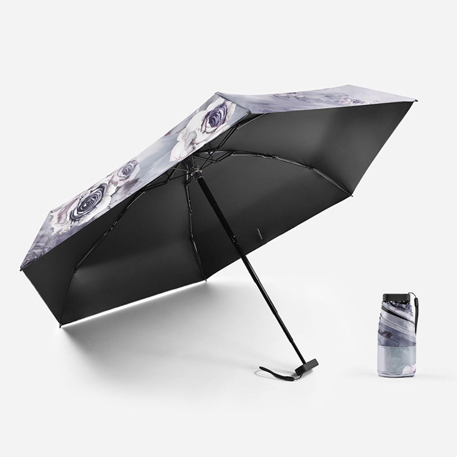 Mini Umbrella Creative Waterproof Rain Umbrella for Backpacking Outdoor Travel Deep gray