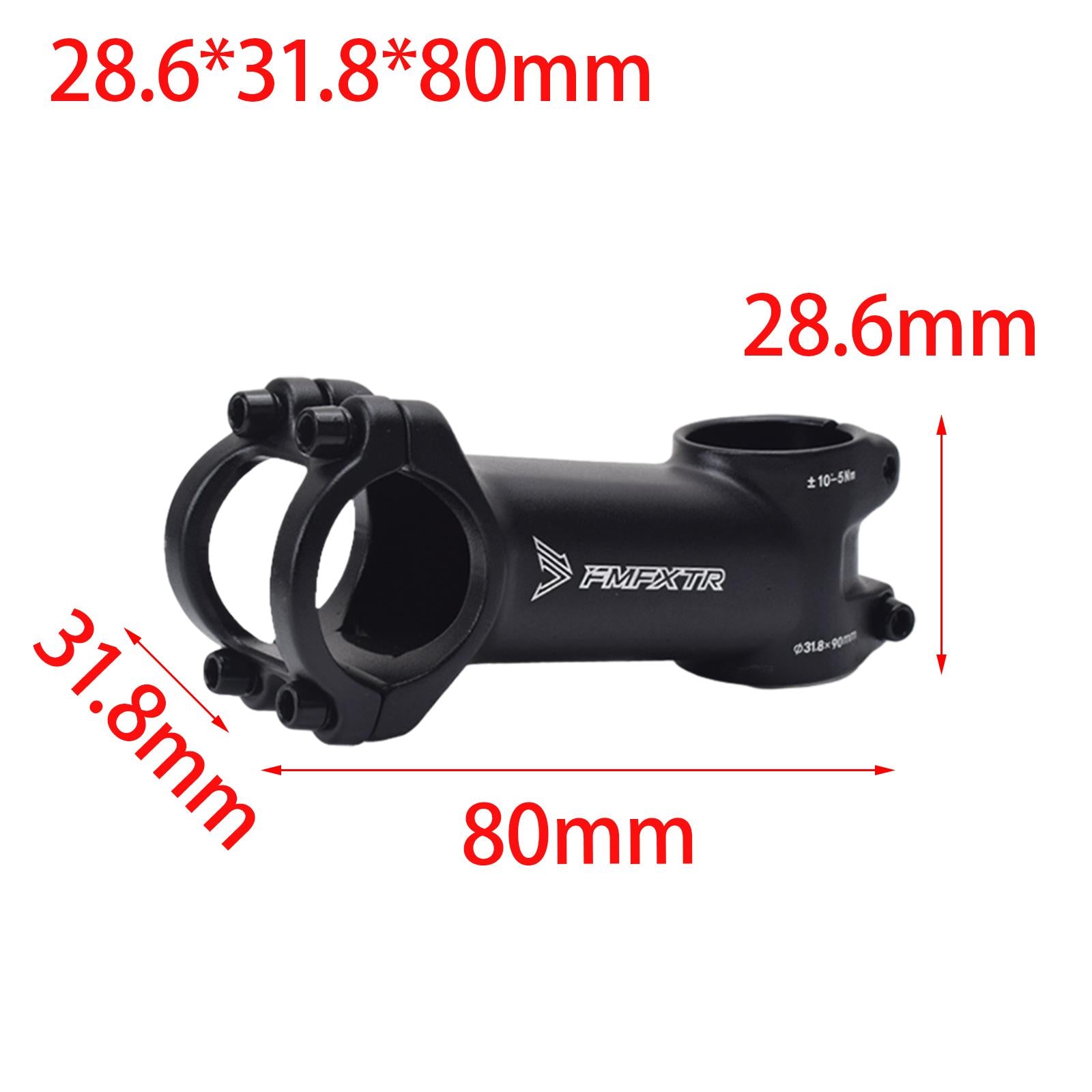31.8mm Bike Stem Riser Extender for Downhill Bike Fixed Gear Cycle 80mm 10 degree