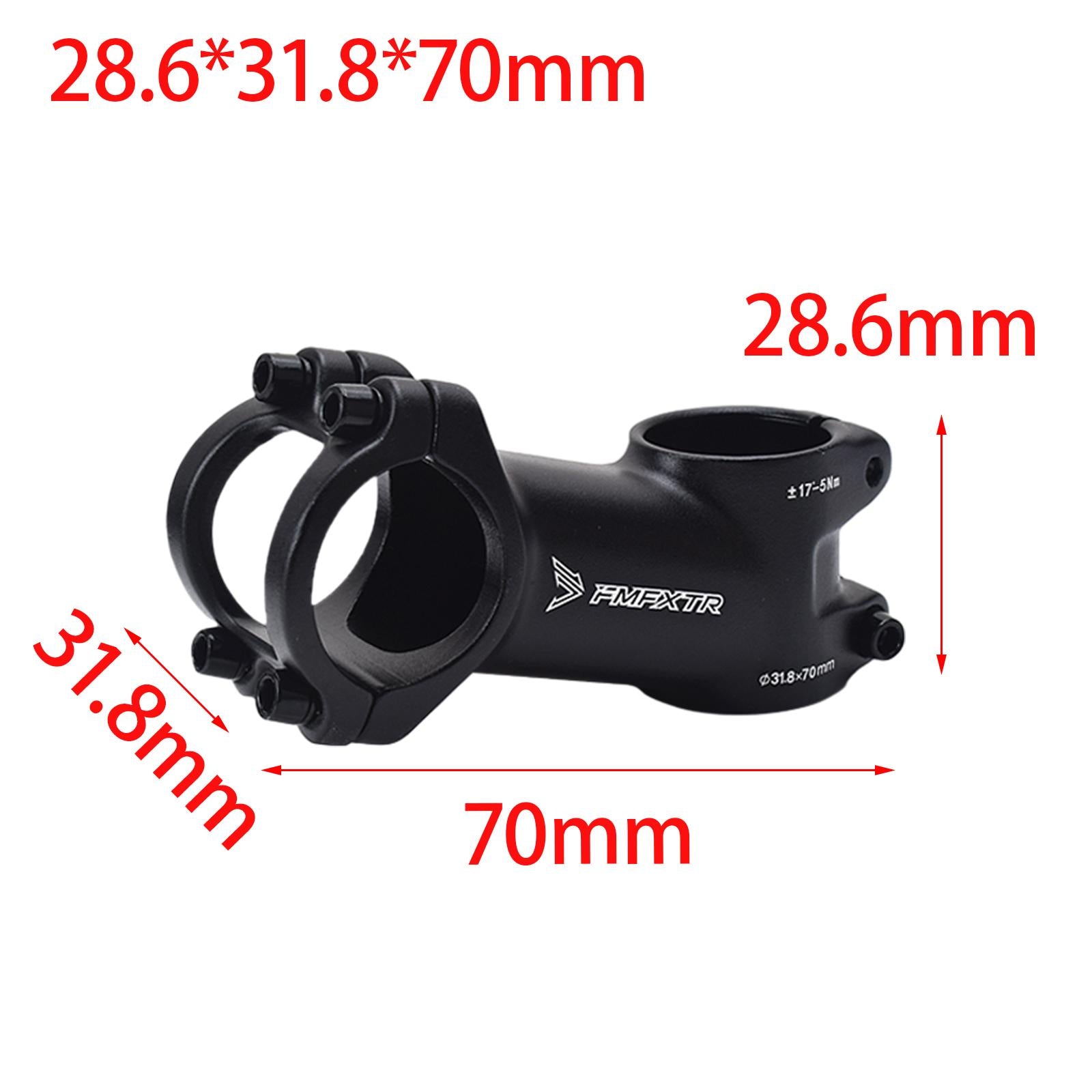 31.8mm Bike Stem Riser Extender for Downhill Bike Fixed Gear Cycle 70mm 17degree