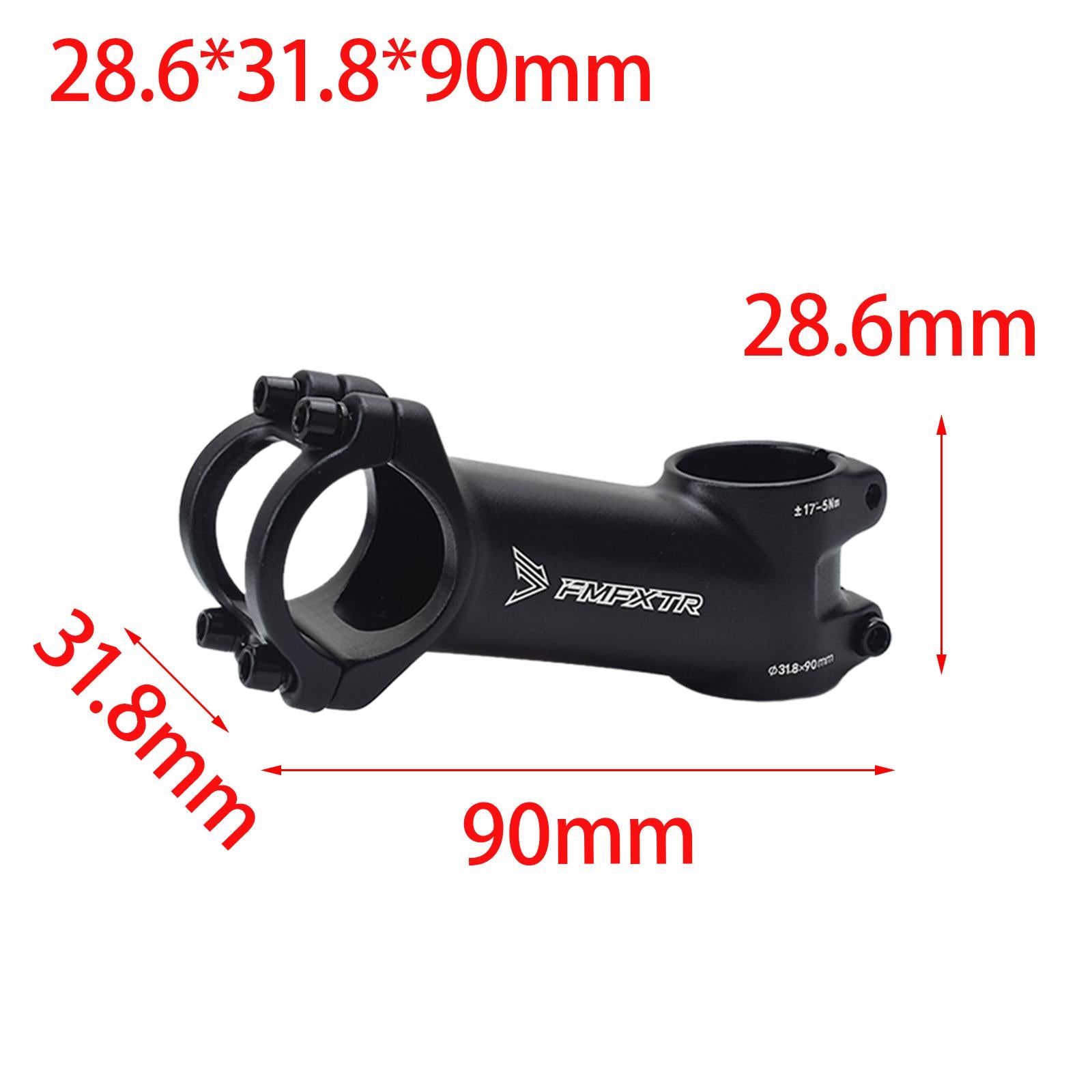 31.8mm Bike Stem Riser Extender for Downhill Bike Fixed Gear Cycle 90mm 17degree