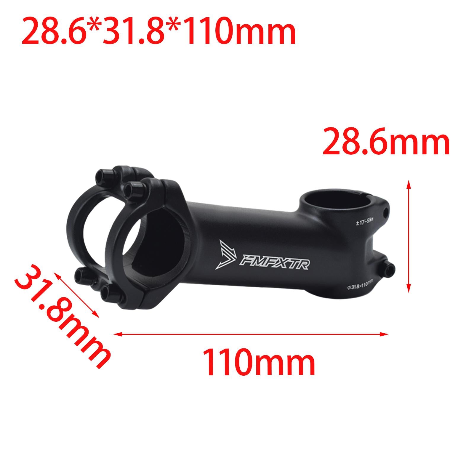 31.8mm Bike Stem Riser Extender for Downhill Bike Fixed Gear Cycle 110mm 17degree