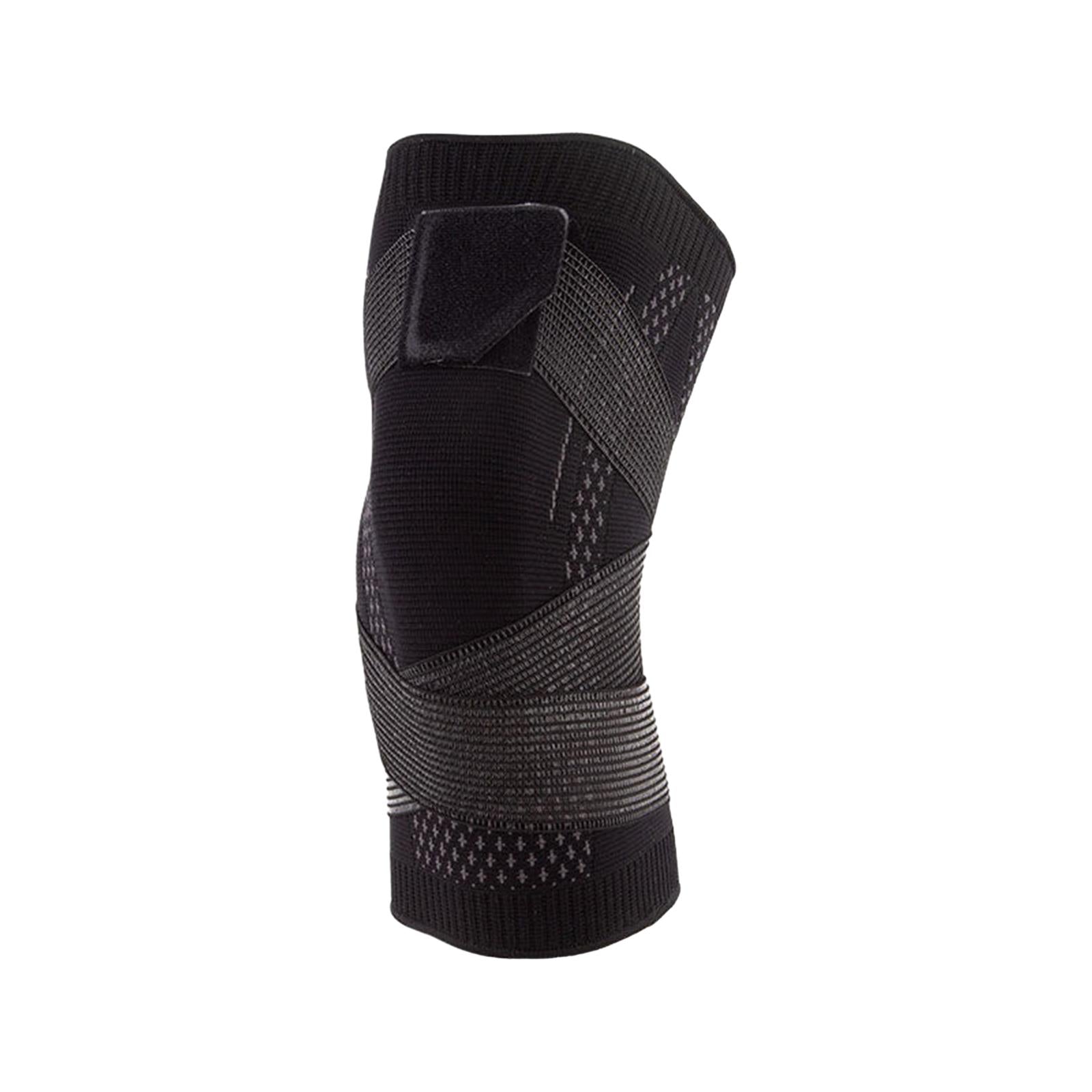 Knee Pad Adjustable with Straps Elastic Knee Brace for Running Sports L