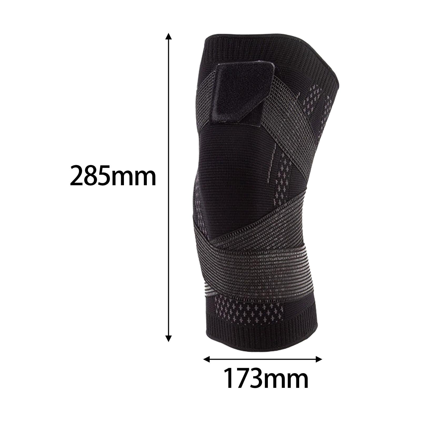 Knee Pad Adjustable with Straps Elastic Knee Brace for Running Sports L