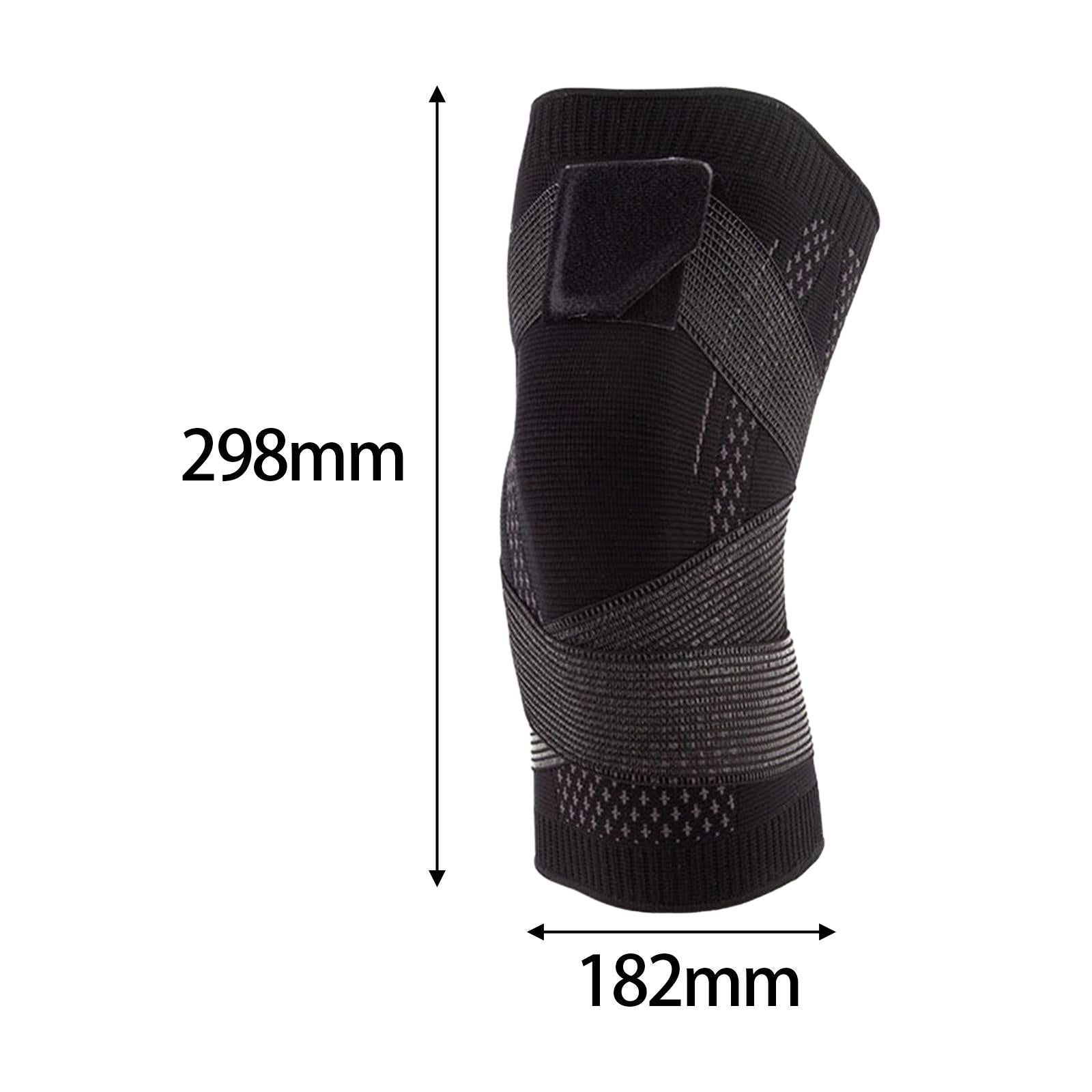 Knee Pad Adjustable with Straps Elastic Knee Brace for Running Sports XXL