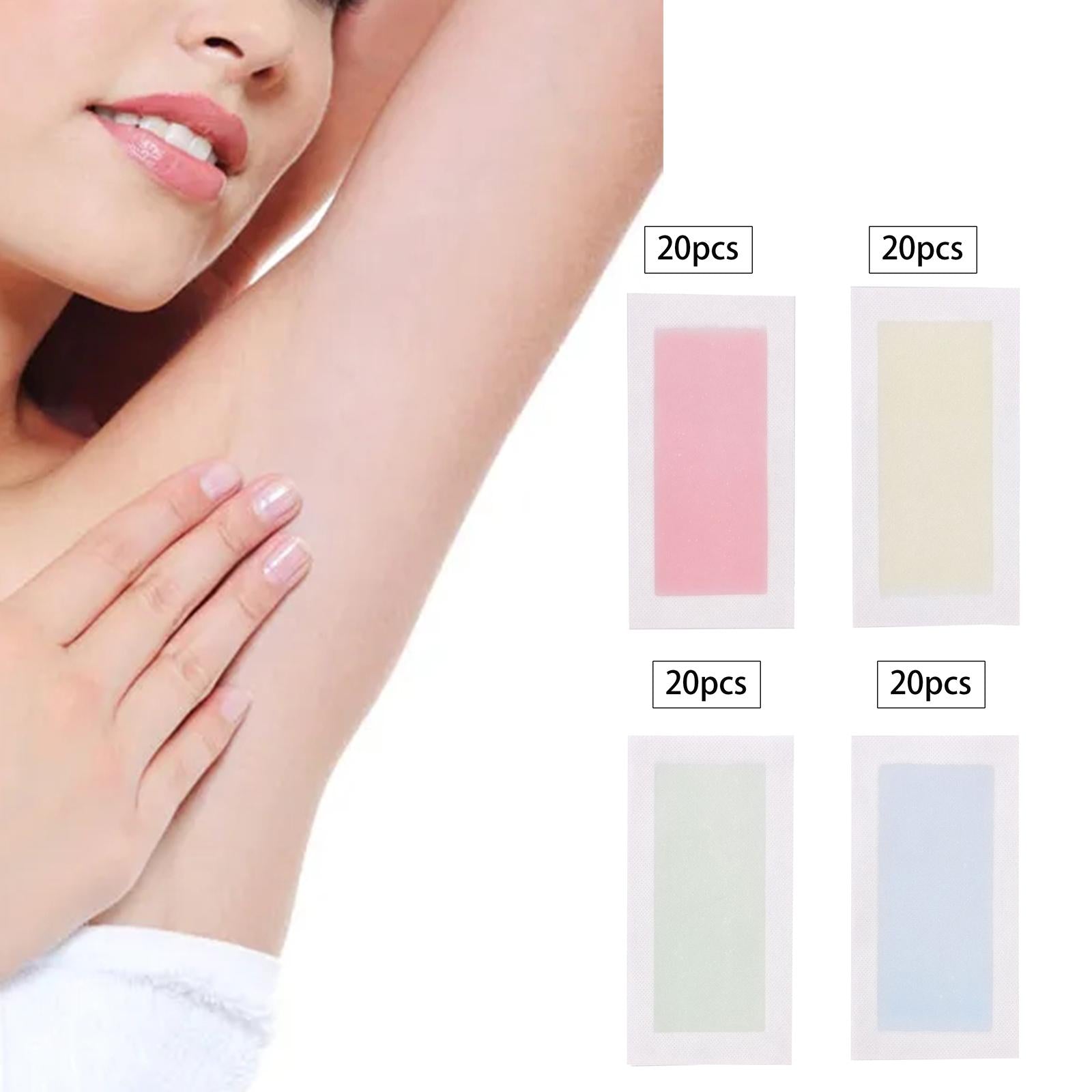 20x Wax Strips Disposable All Skin Types Gentle for Legs Underarms Arms pink