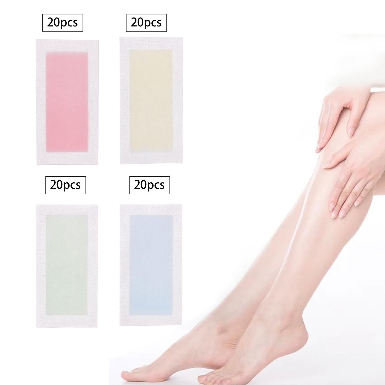 20x Wax Strips Disposable All Skin Types Gentle for Legs Underarms Arms pink